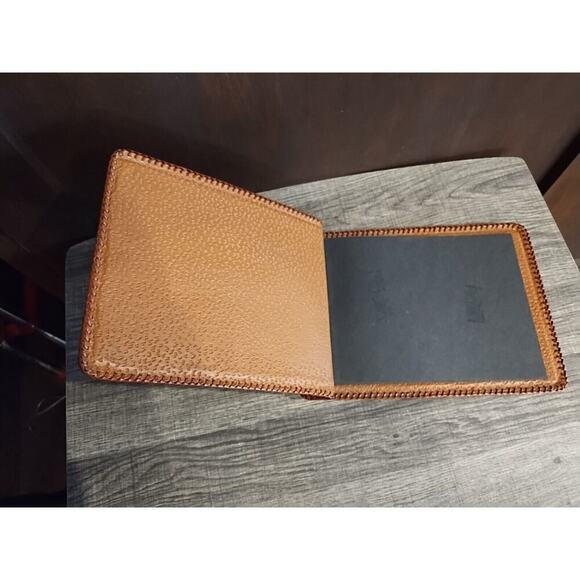 Vintage Hand Tooled Brown Leather Floral Floral Photo Album Scrapbook - Picture 2 of 8